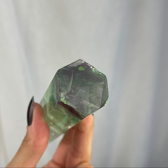 Fluorite Tower Green Dark Purple & Scolecite Gemmy - Picture 13 of 17